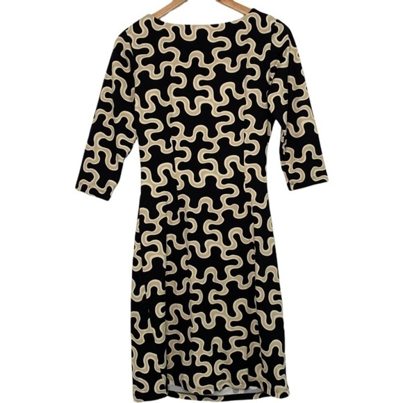 J. McLaughlin Black and Cream Patterned Dress - Picture 8 of 11